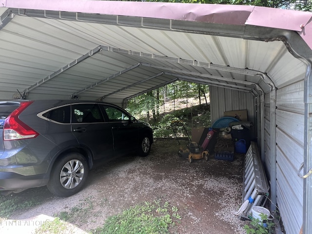 view of car parking with a carport