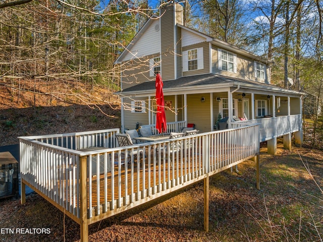 2133 Duck Pond Ln, Sevierville, TN 37876 - exterior space with a wooden deck and covered porch