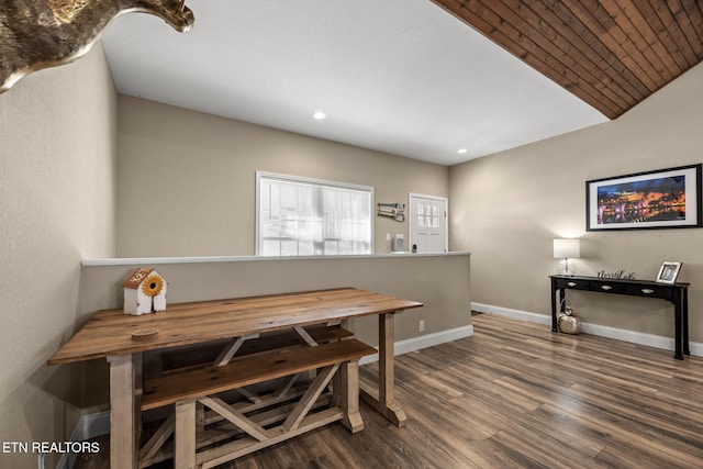 dining area with wood-type flooring