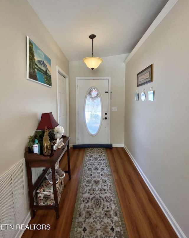 entryway featuring dark hardwood / wood-style floors