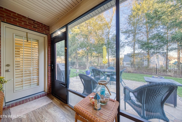 view of sunroom