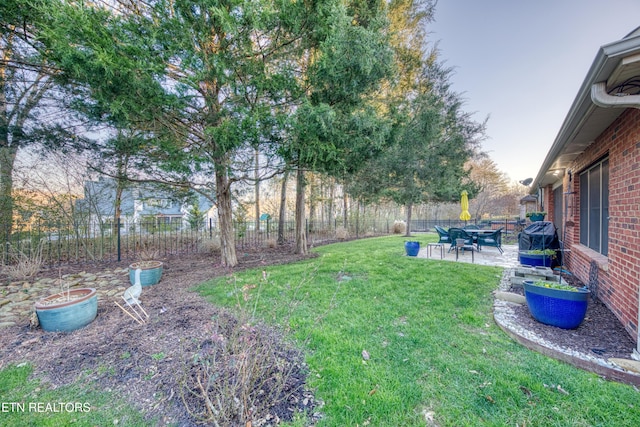 view of yard with a patio