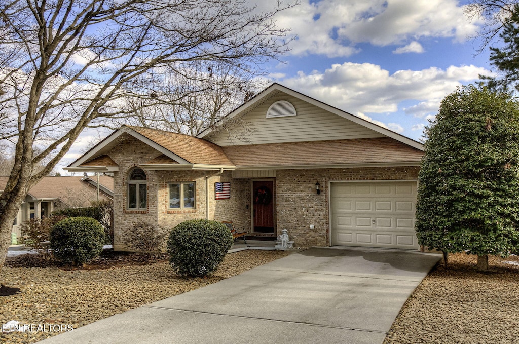 view of front of house with a garage