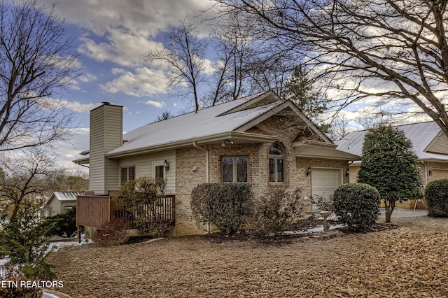 view of front of house with a garage