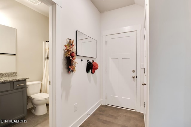 interior space featuring dark hardwood / wood-style floors