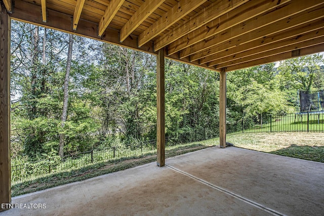 view of patio featuring a trampoline