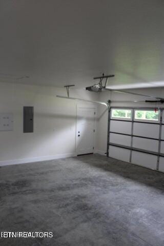 garage featuring electric panel