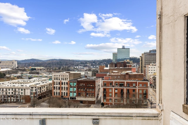 property's view of city featuring a mountain view