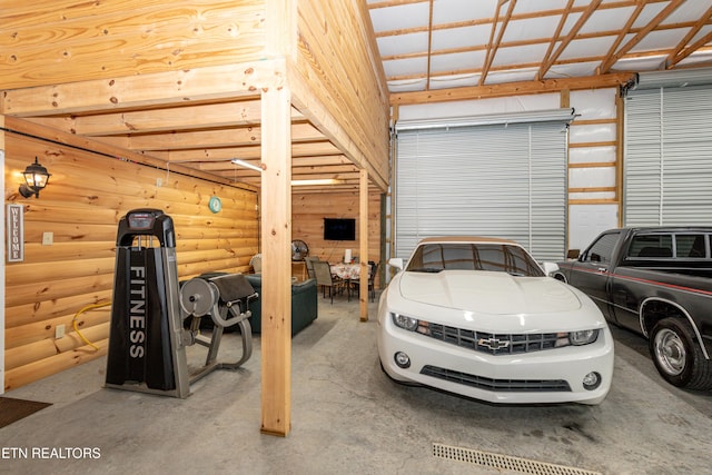 view of garage