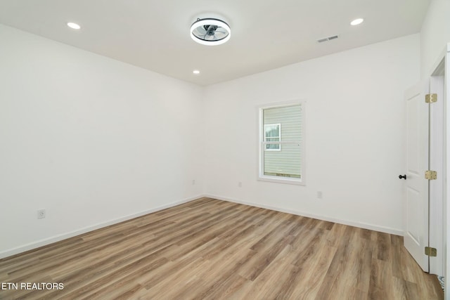 empty room featuring light hardwood / wood-style flooring