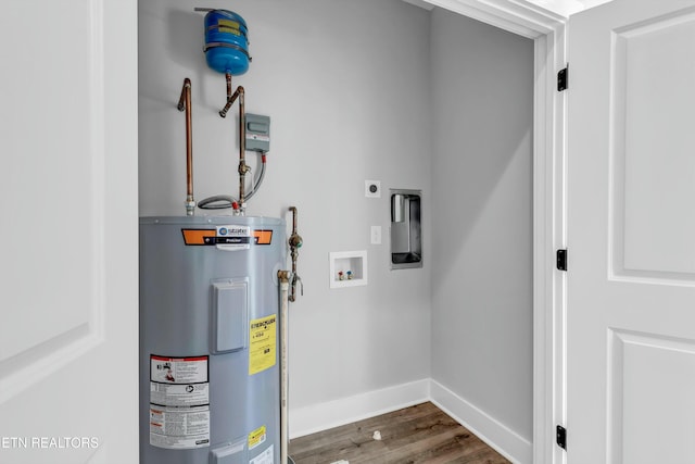 utility room with water heater