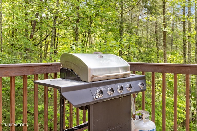 deck featuring area for grilling