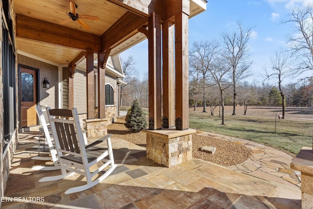 view of patio / terrace with ceiling fan