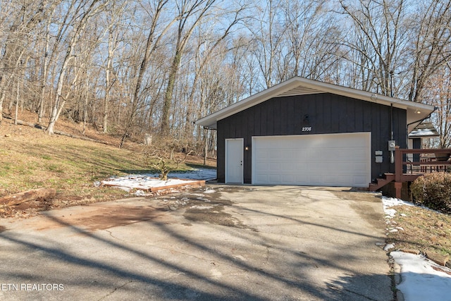 view of garage