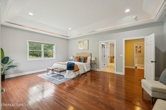 371 Pin Oak Dr, Rockwood, TN 37854 - bedroom featuring a tray ceiling, hardwood / wood-style floors, and recessed lighting