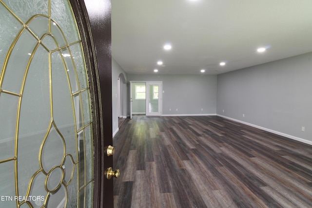 228 Pedigo Rd, Madisonville, TN 37354 - unfurnished room with recessed lighting, wood finished floors, and arched walkways