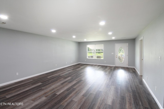 228 Pedigo Rd, Madisonville, TN 37354 - empty room with dark wood-style flooring and recessed lighting