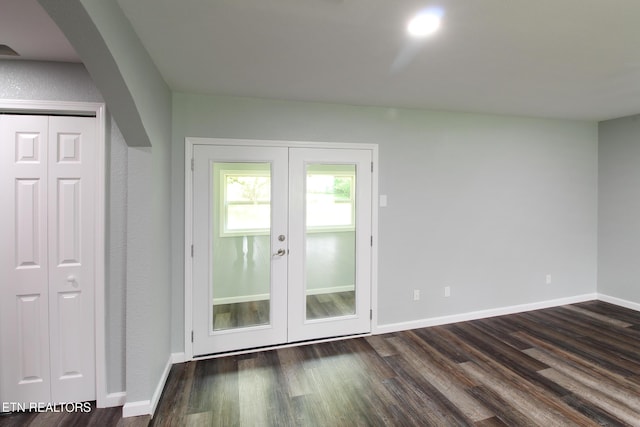 228 Pedigo Rd, Madisonville, TN 37354 - entryway featuring dark wood-type flooring, french doors, and arched walkways