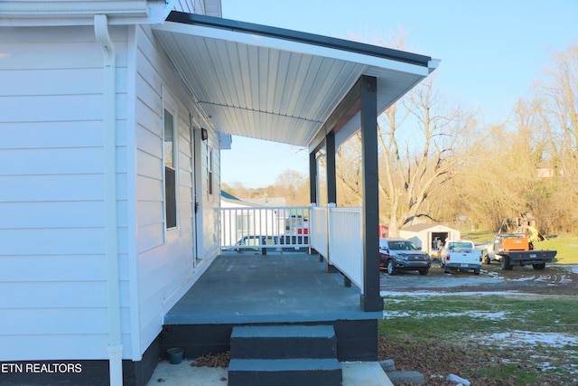 exterior space with a porch