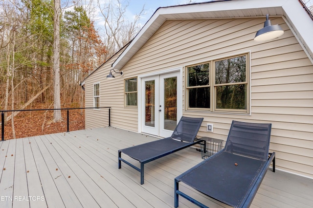 deck featuring french doors