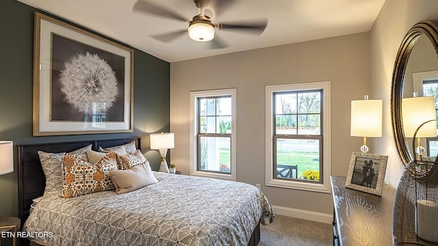 bedroom with carpet floors