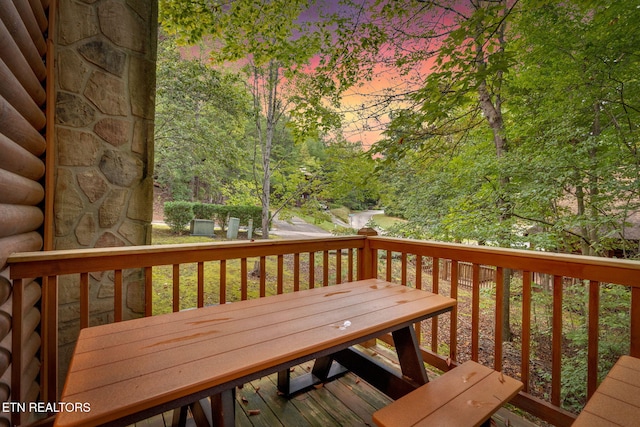 view of deck at dusk