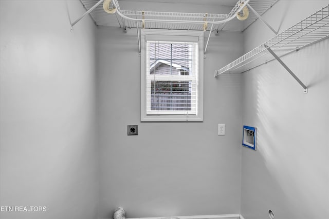 laundry room with hookup for an electric dryer and hookup for a washing machine