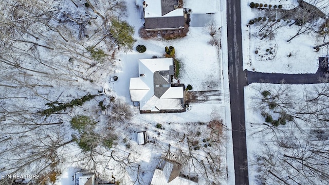 view of snowy aerial view