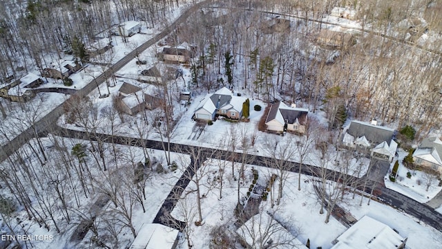 view of snowy aerial view