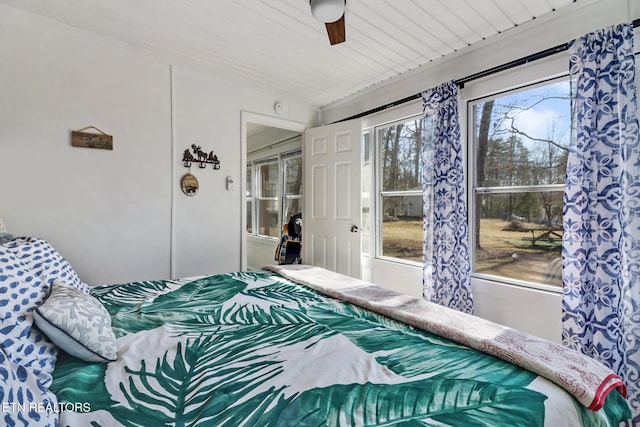 bedroom with ceiling fan
