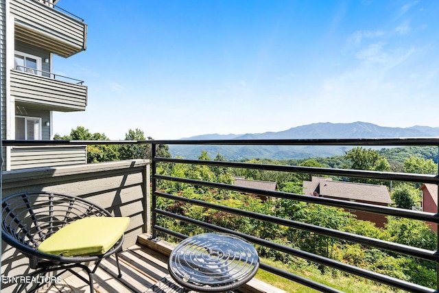 balcony with a mountain view