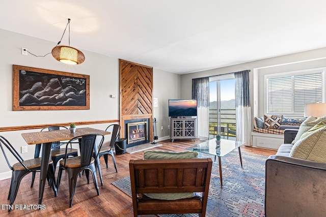 living room featuring hardwood / wood-style flooring