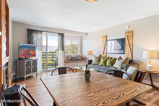 dining area featuring light hardwood / wood-style floors