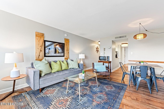 living room featuring hardwood / wood-style floors