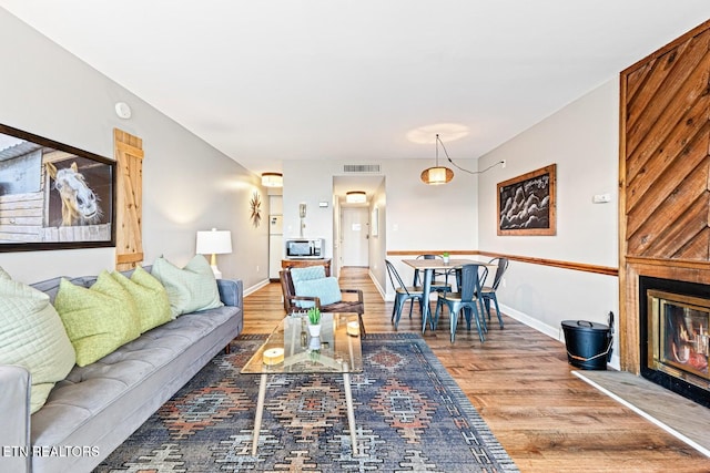 living room featuring hardwood / wood-style flooring