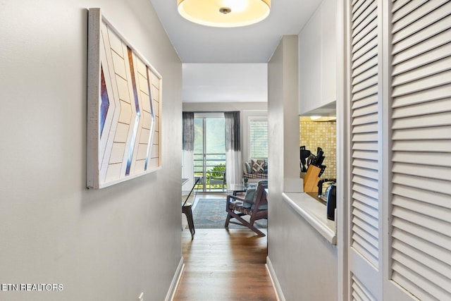 hall featuring hardwood / wood-style floors