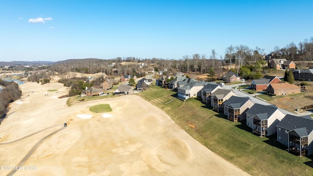 bird's eye view with a residential view