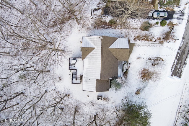 view of snowy aerial view