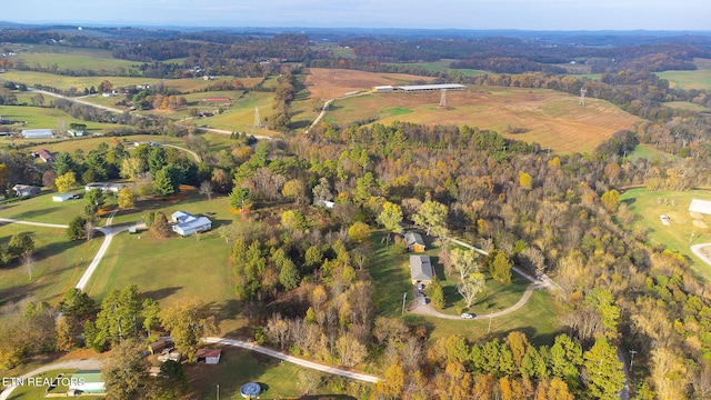 bird's eye view with a rural view