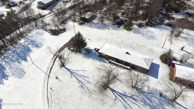 view of snowy aerial view