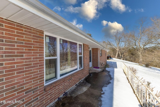 view of snowy exterior