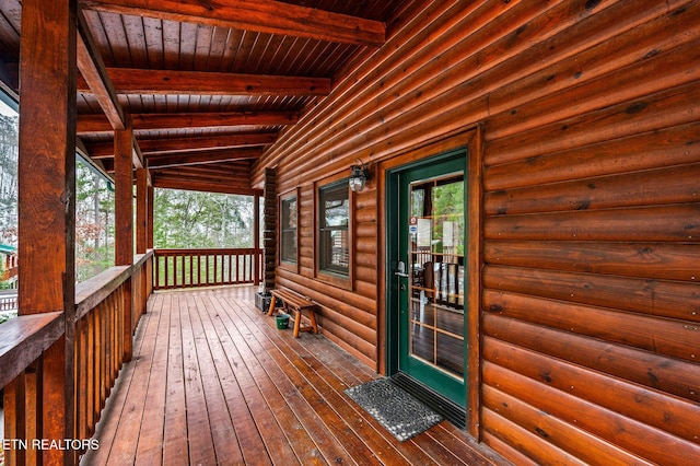 view of wooden deck