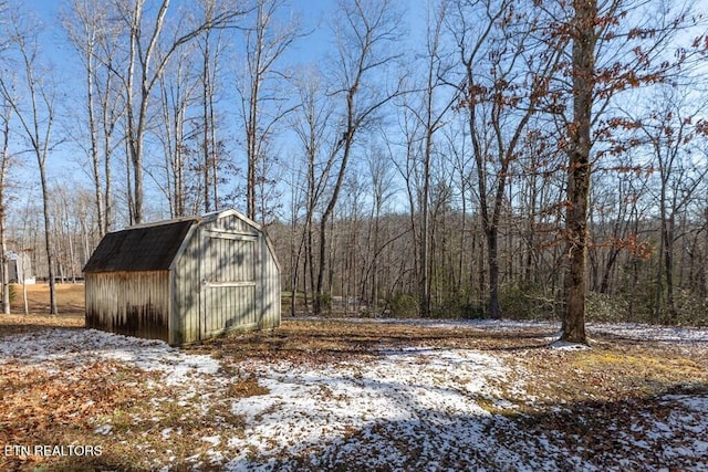 view of snow covered structure