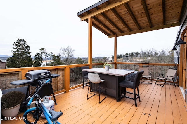 1964 Providence Rd, Sevierville, TN 37876 - wooden deck featuring an outdoor bar and area for grilling
