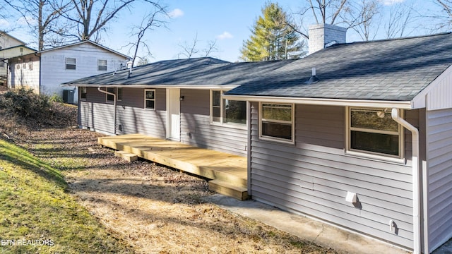 view of front of house with a deck