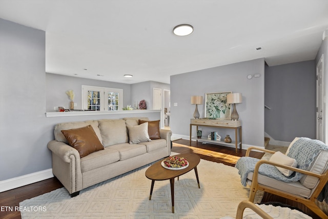 living room featuring hardwood / wood-style flooring