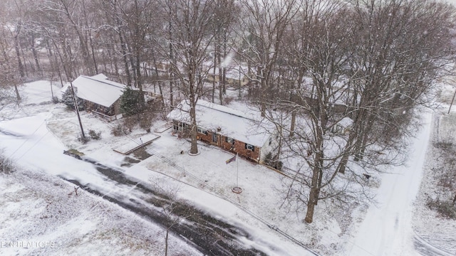 view of snowy aerial view