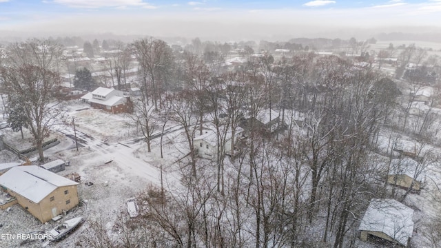 view of snowy aerial view