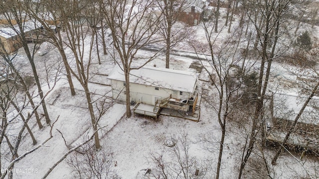 view of snowy aerial view