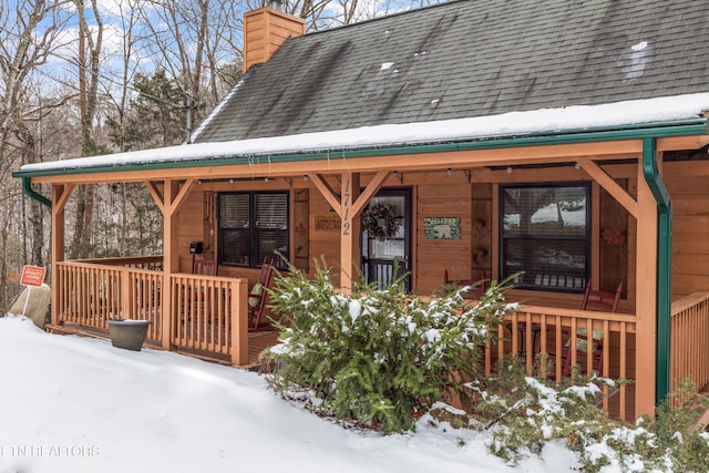 exterior space with covered porch